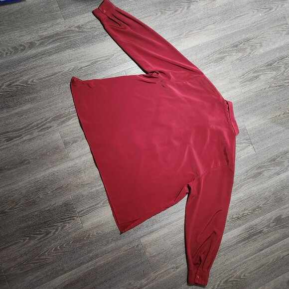 Vintage 90s Liz Moody classic french red puffy long sleeved button-up shirt - Picture 11 of 16